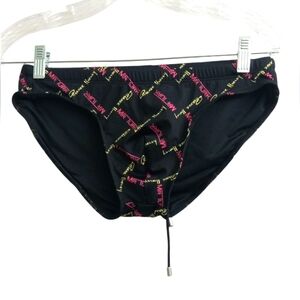 Trina Turk Mr Turk Parker Hurley Men Swim Brief Black, Yellow & Pink-Size: Small